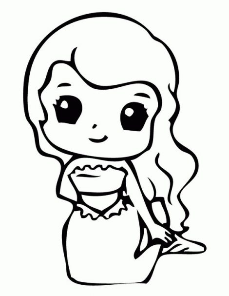 470x607 Cute Mermaid Coloring Pages For Kids Coloringstar