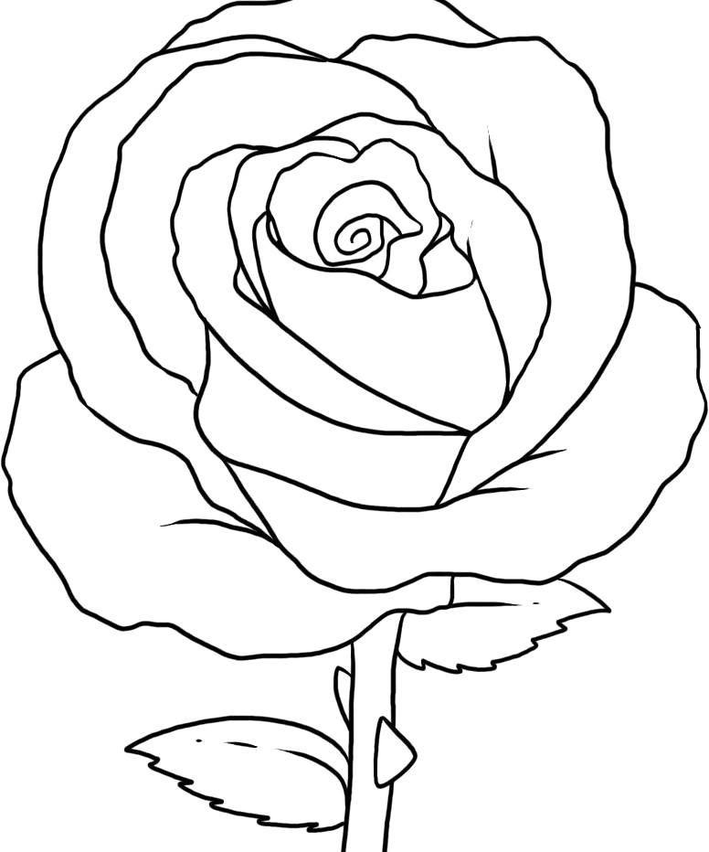Pretty Rose Coloring Pages at GetDrawings | Free download