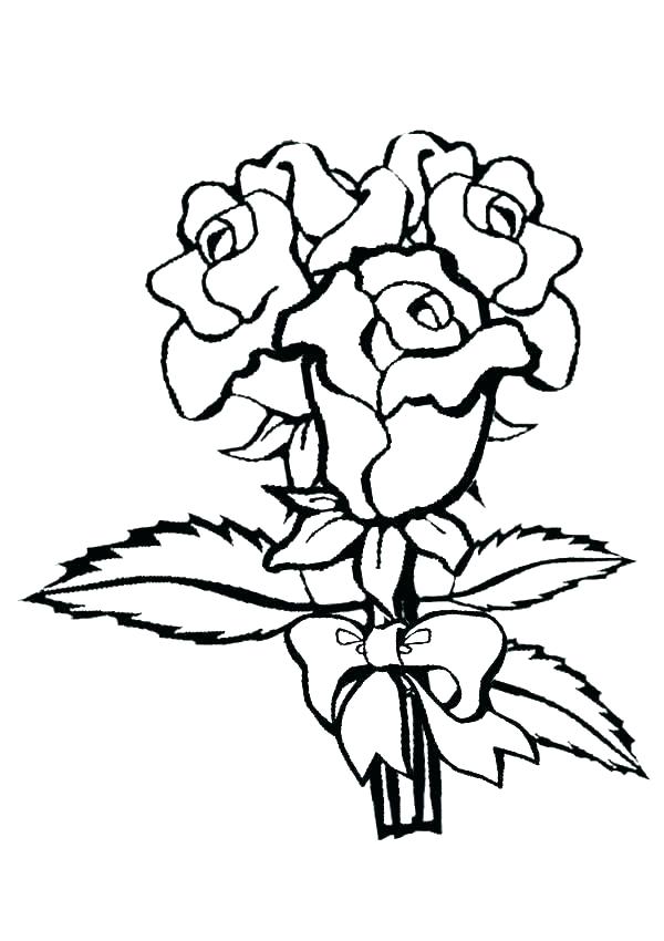 600x850 Coloring Pages Rose Roses Coloring Page Roses Coloring Page One