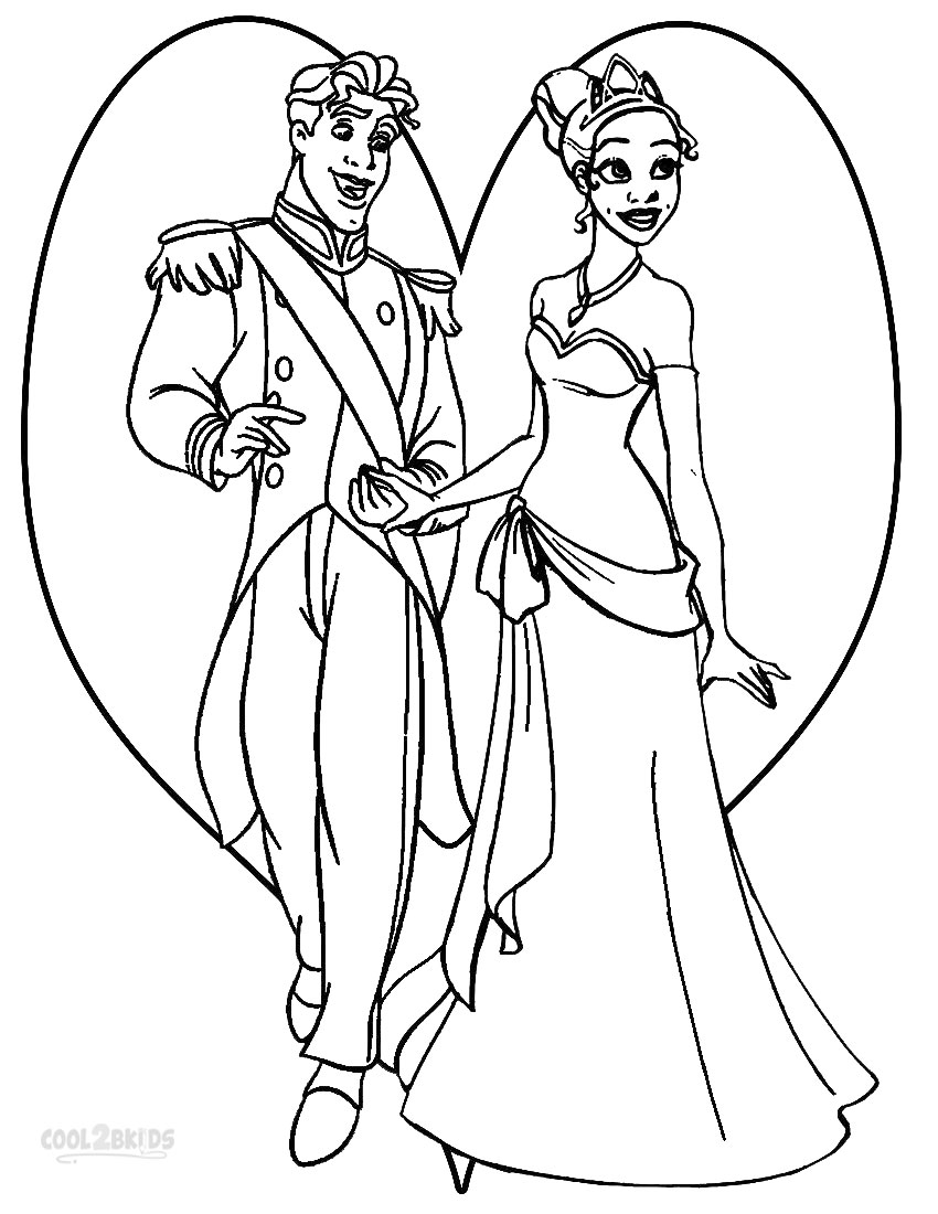 850x1100 Princess Tiana And Prince Coloring Pages