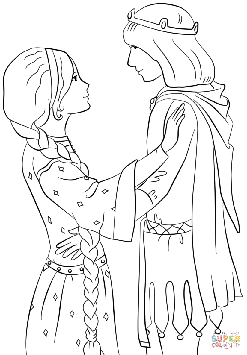 824x1186 Prince And Princess Coloring Pages Printable