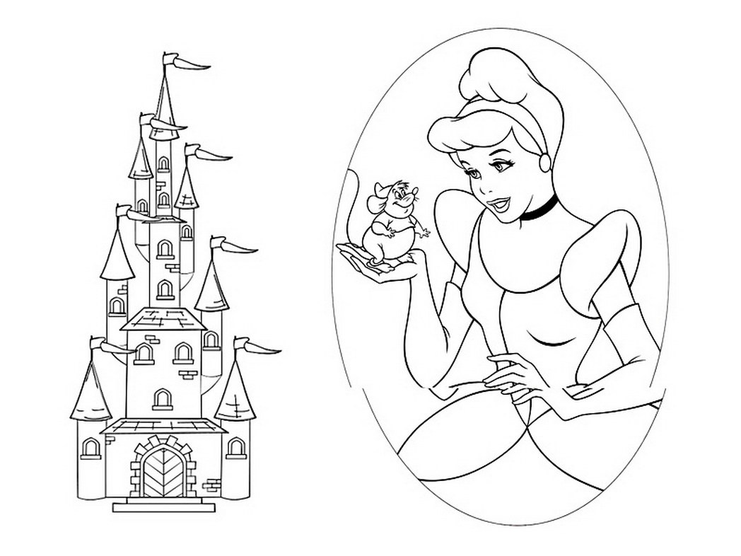 1048x786 Disney Cinderella And Prince Charming Coloring Pages Printable