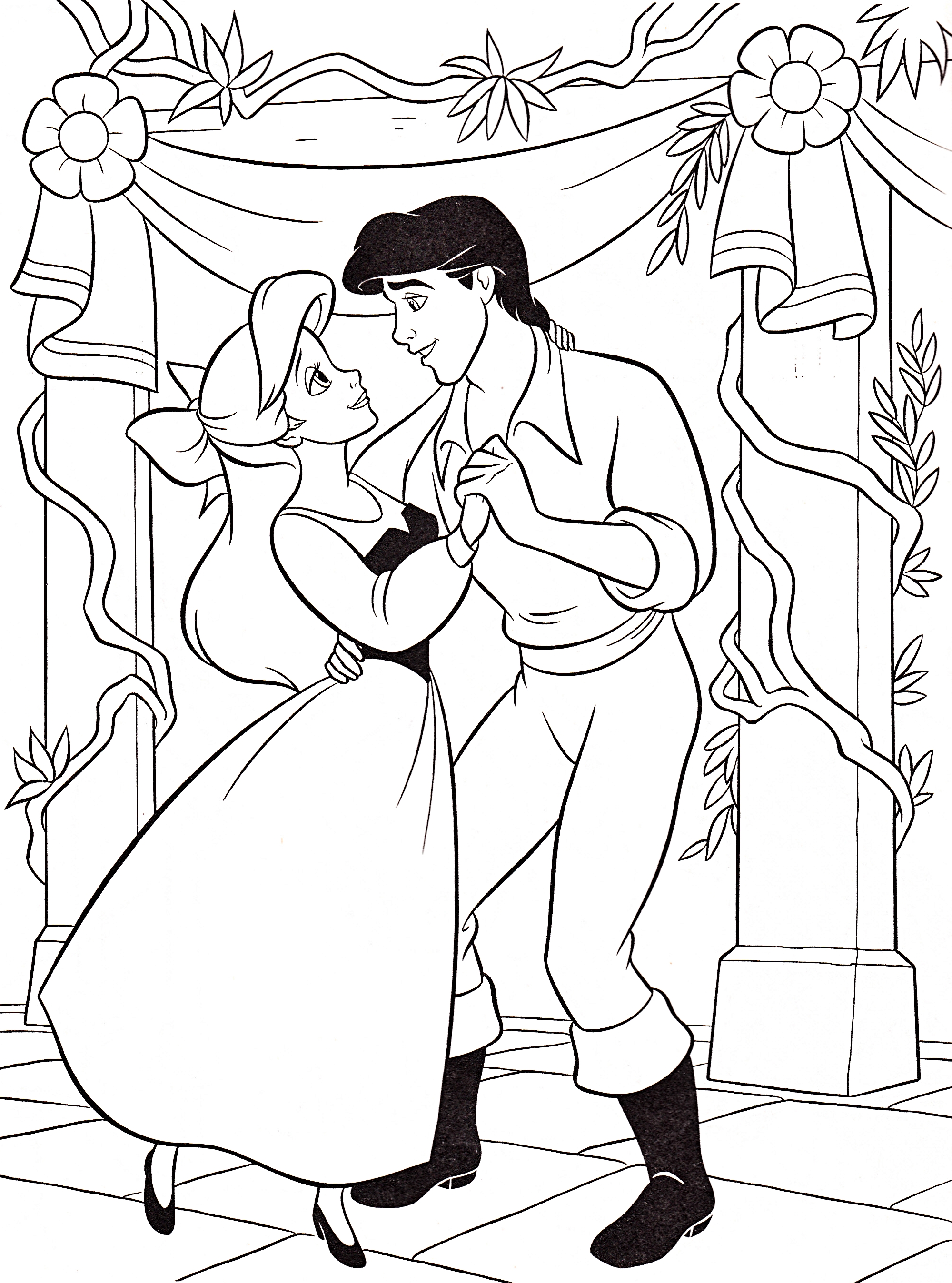 2000x2696 Ariel And Prince Eric Coloring Pages
