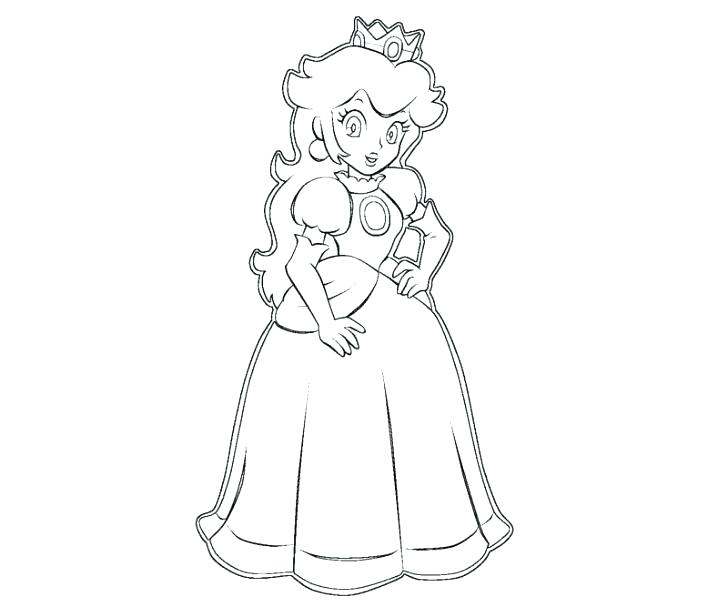 728x607 Princess Peach Coloring