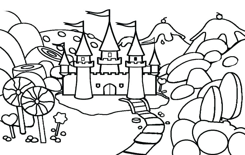 850x540 Castle Coloring Pages Free Adult Colouring Page
