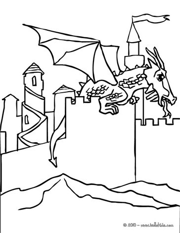 364x470 Dragon Saving A Princess Coloring Pages