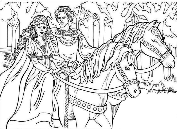 Princess And Horse Coloring Pages