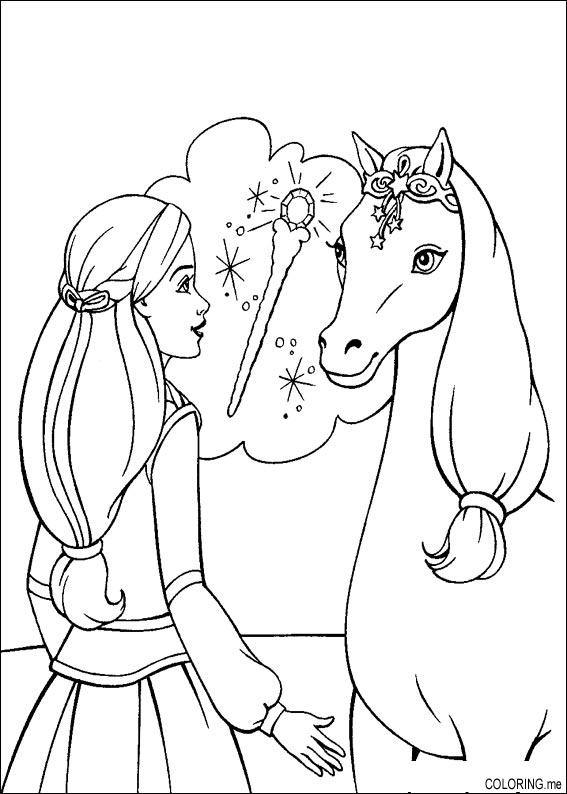 567x794 Barbie Horse Coloring Pages