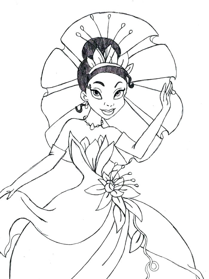 700x934 Princess And The Frog Coloring Pages Princess Tiana Coloring Pages