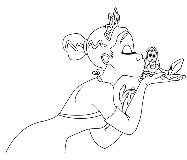 600x514 Princess Tiana Coloring Page Princess Kiss The Frog In Princess