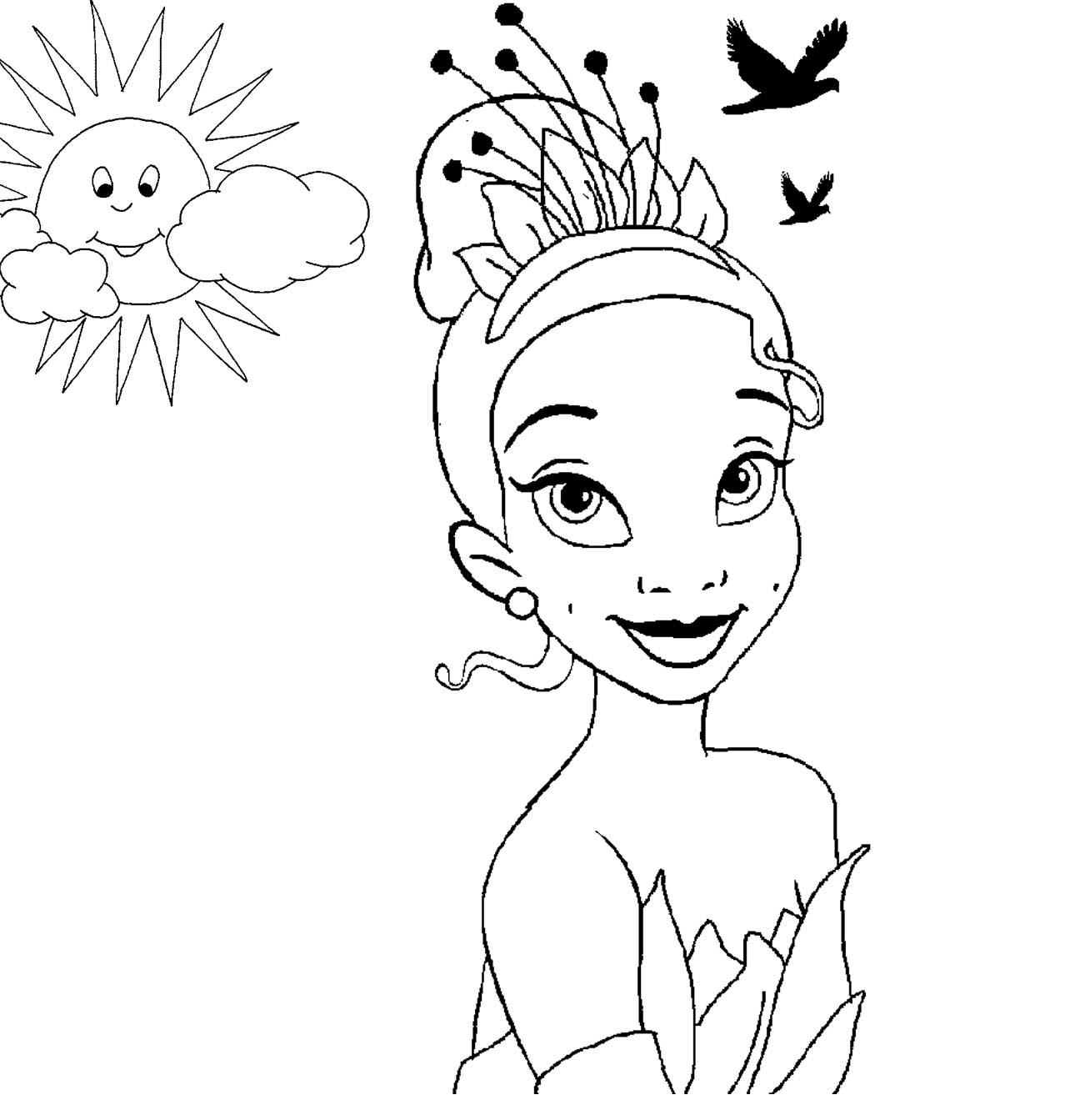 1296x1343 Princess Tiana Coloring Pages