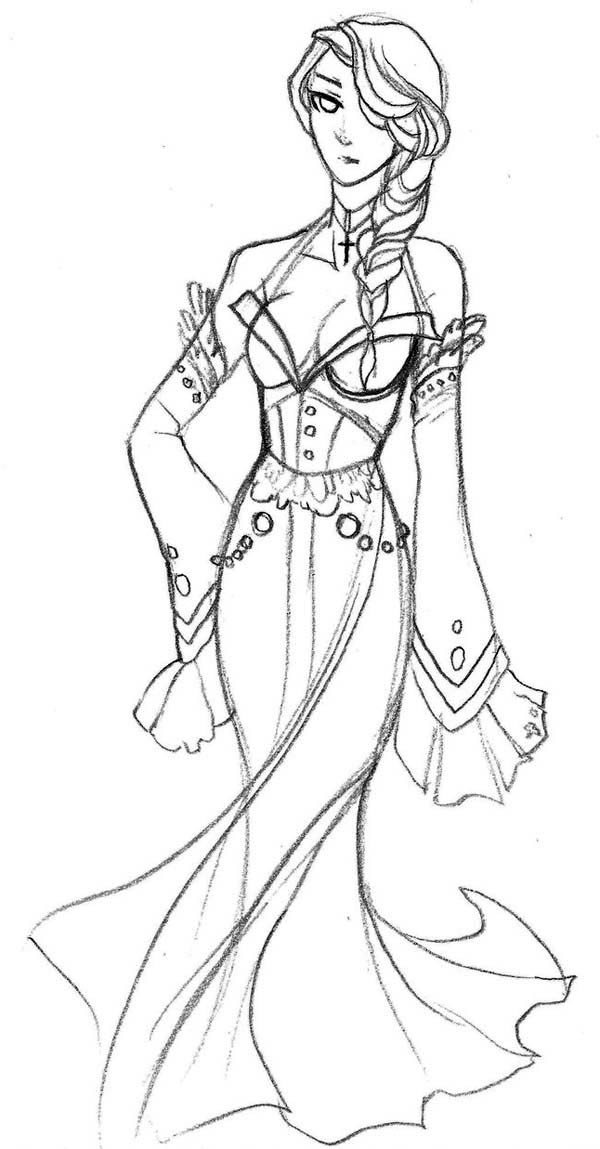 600x1149 Sketch Of Princess Pea From The Tale Of Despereaux Coloring Pages