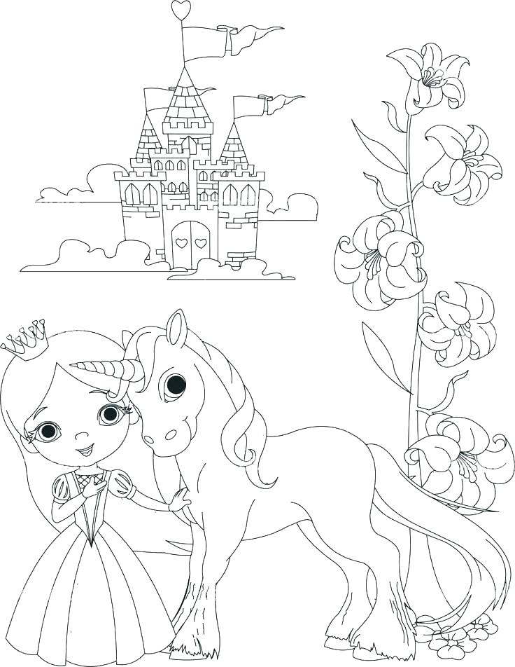 736x952 Unicorn Coloring Pages For Adults Princess And Unicorn Coloring