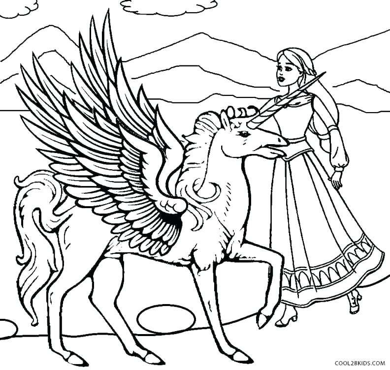 792x752 Princess And Unicorn Coloring Pages