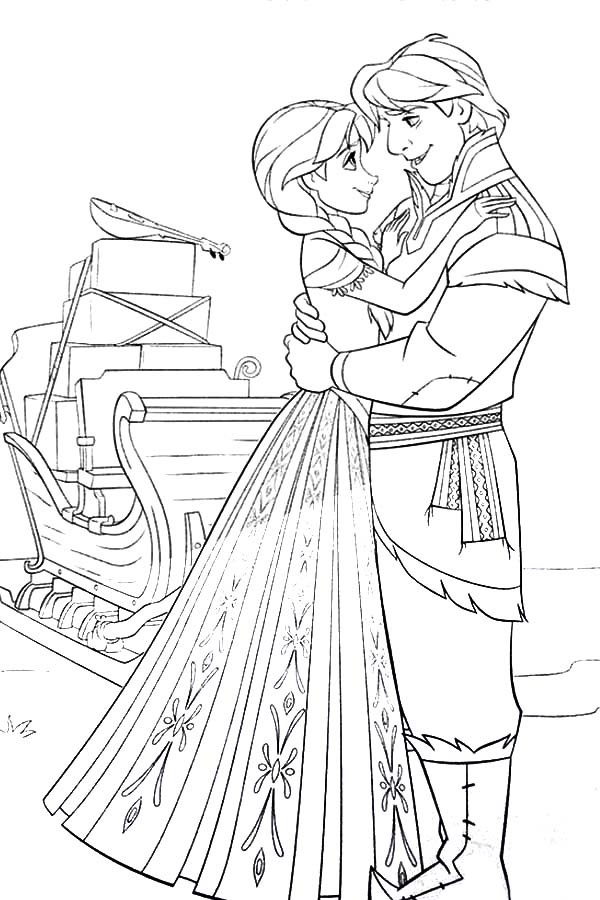 600x900 Princess Anna And Kristoff From Frozen Coloring Pages Best Place