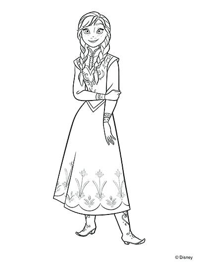 Princess Anna Coloring Pages at GetDrawings | Free download