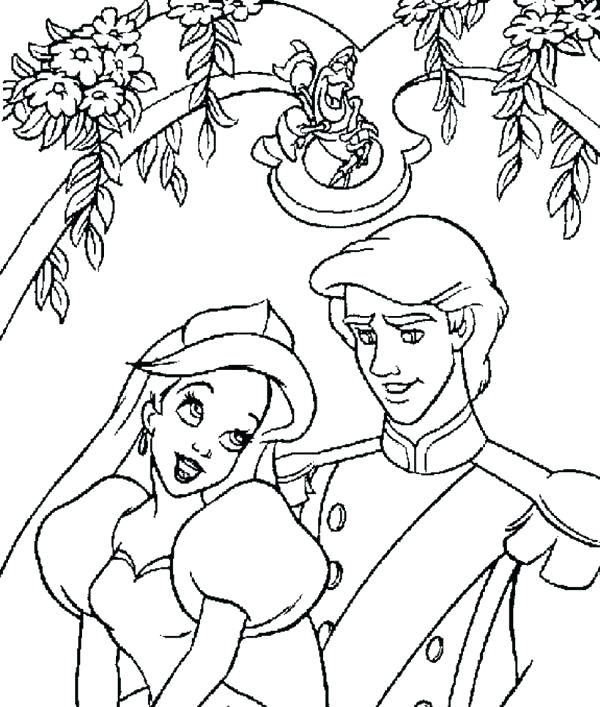 600x707 Ariel Wedding Coloring Pages Coloring Page Coloring Pages Baby