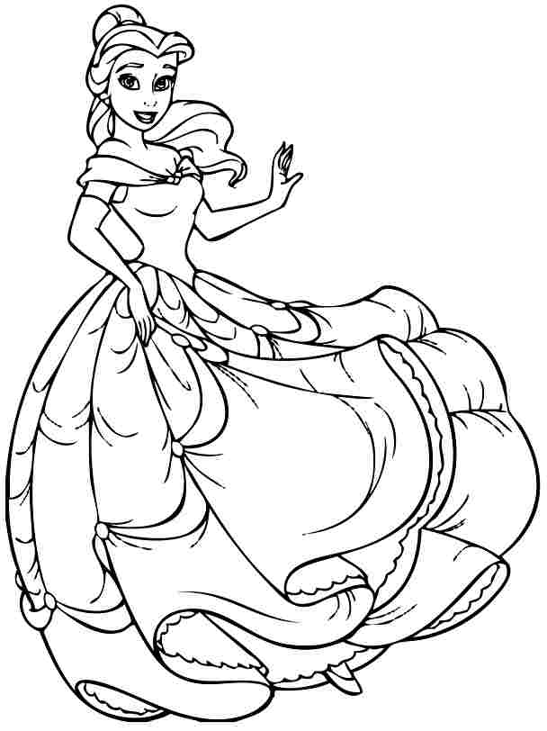 608x812 Free Disney Princess Belle Coloring Pages For Preschool