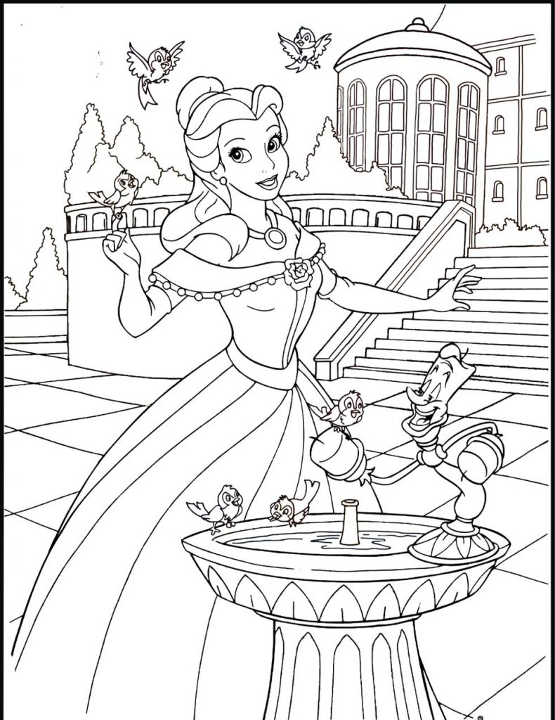 790x1024 Princess Belle Coloring Pages
