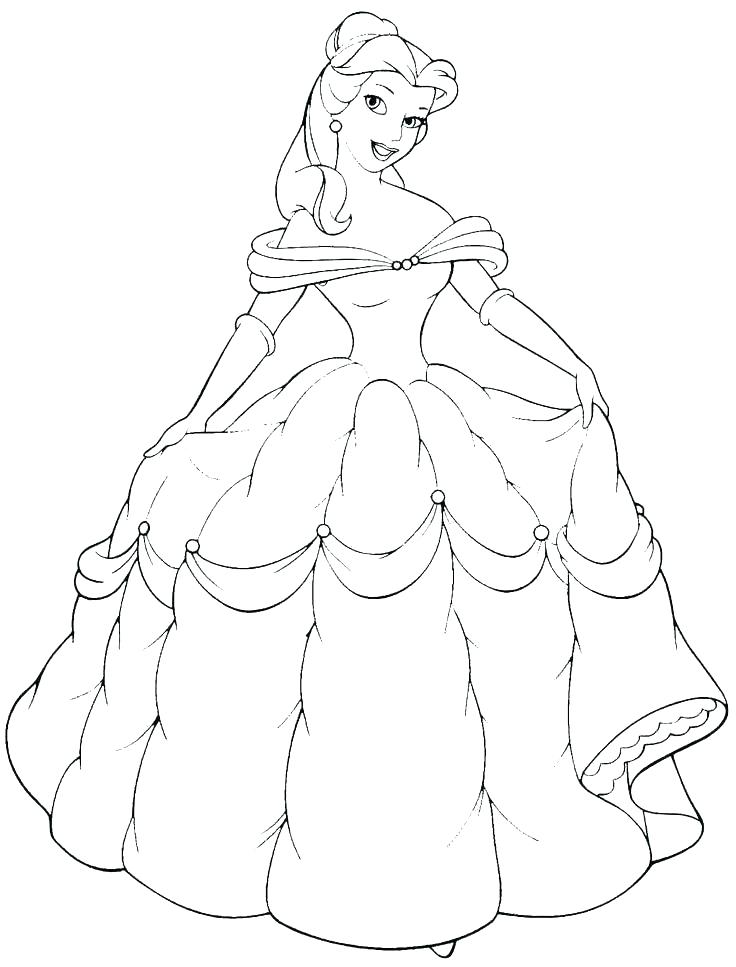 736x967 Coloring Pages Princess Belle