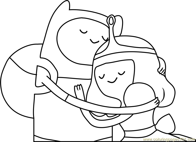 800x582 Finn And Princess Bubblegum Coloring Page