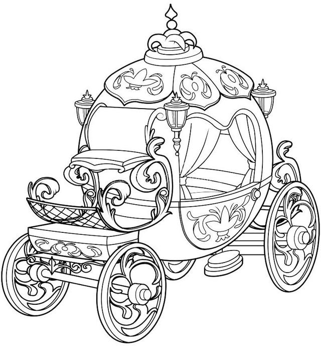 640x690 Enchanting Cinderella Carriage Coloring Pages For Your Princess