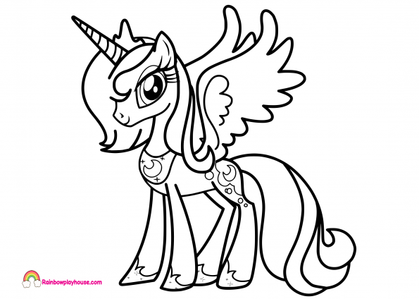 595x424 Princess Luna Coloring Page