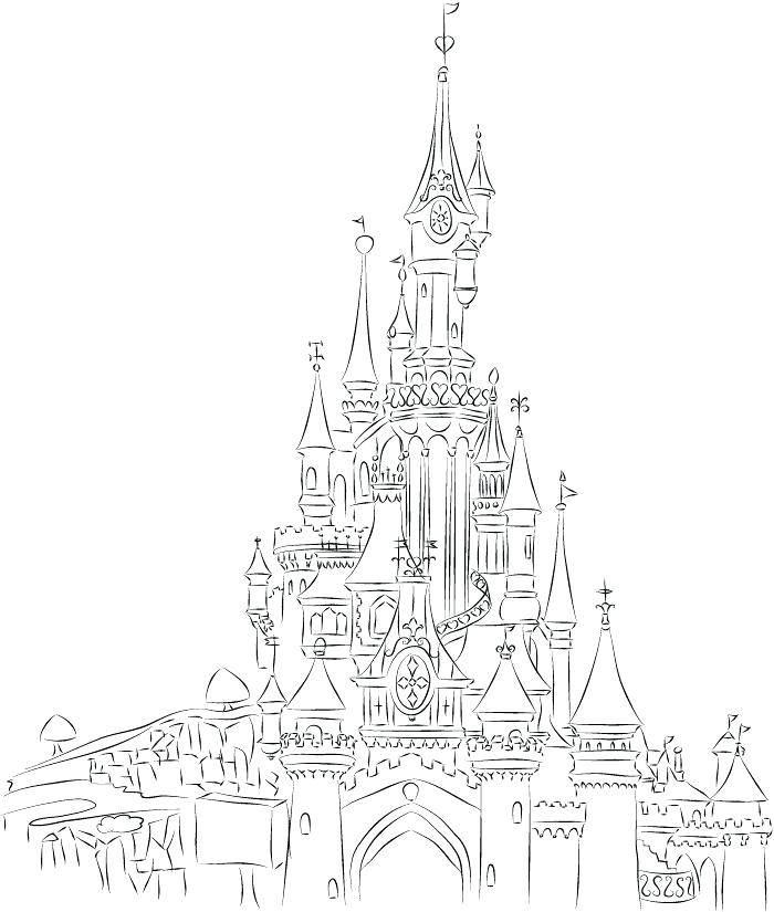 700x825 Disney Castle Coloring Pages Castle Line Art