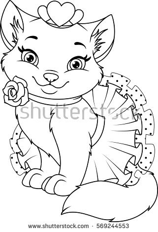 321x470 Princess Cat Coloring Pages
