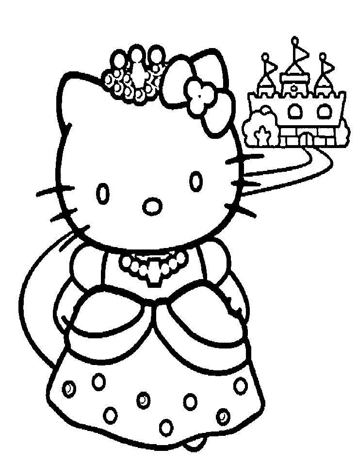 736x956 Princess Hello Kitty Coloring Pages Ekids Pages