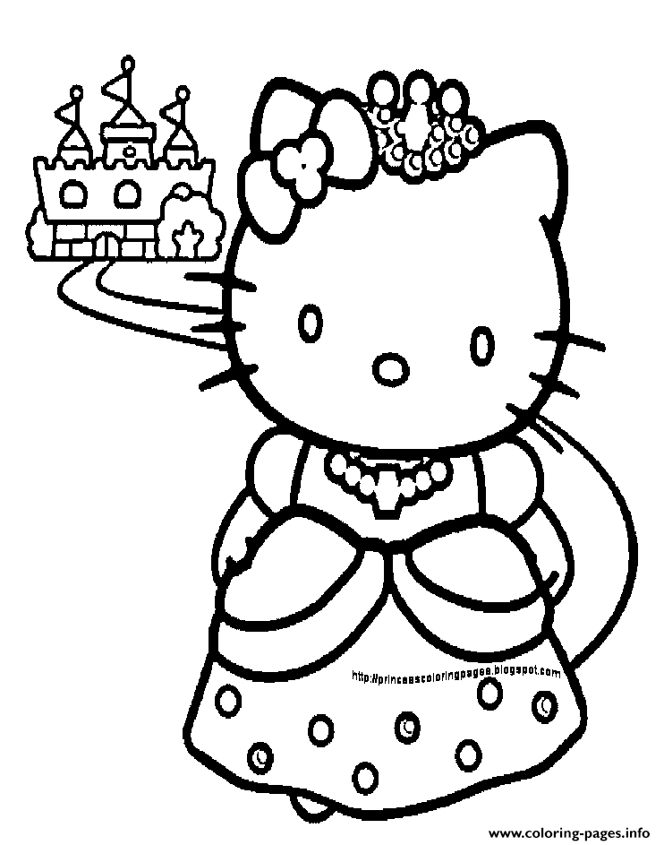 742x943 Print Princess Hello Kitty Coloring Pages Princess Coloring