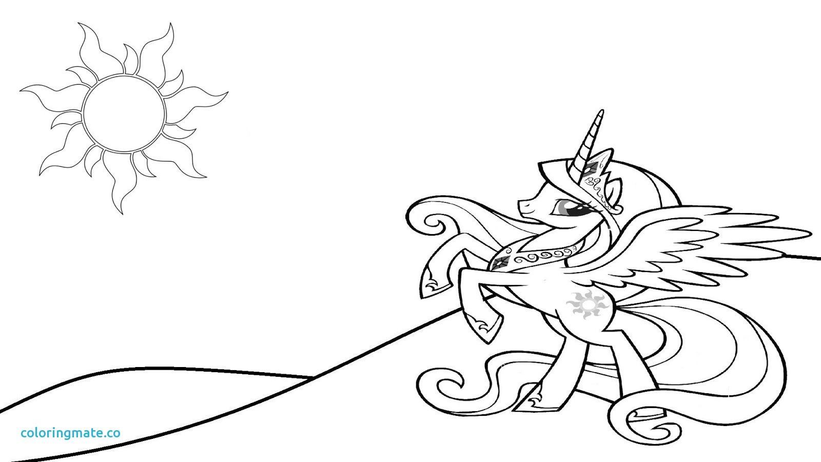 1600x900 Princess Celestia Coloring Page