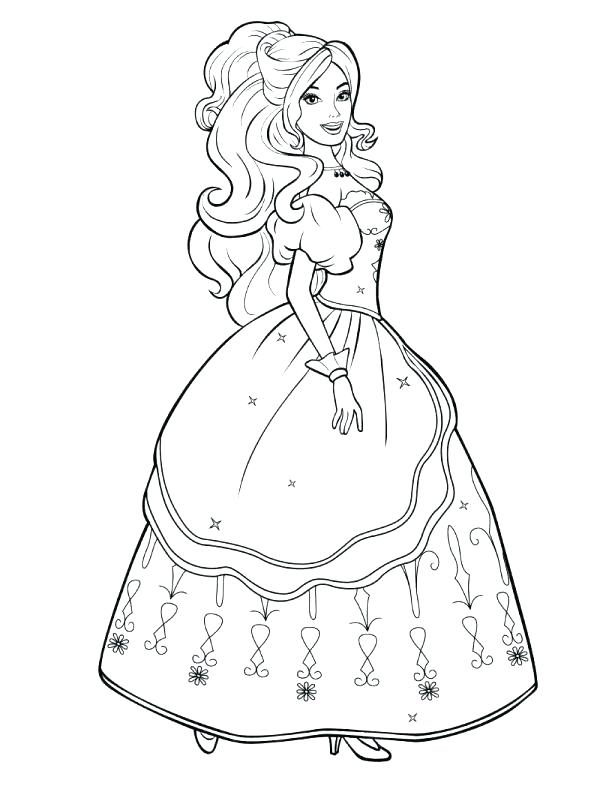 615x795 Coloring Page Princess Barbie Princess Coloring Page Princess