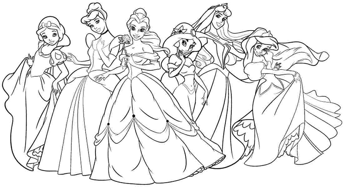 1101x600 Free Disney Princess Coloring Pages
