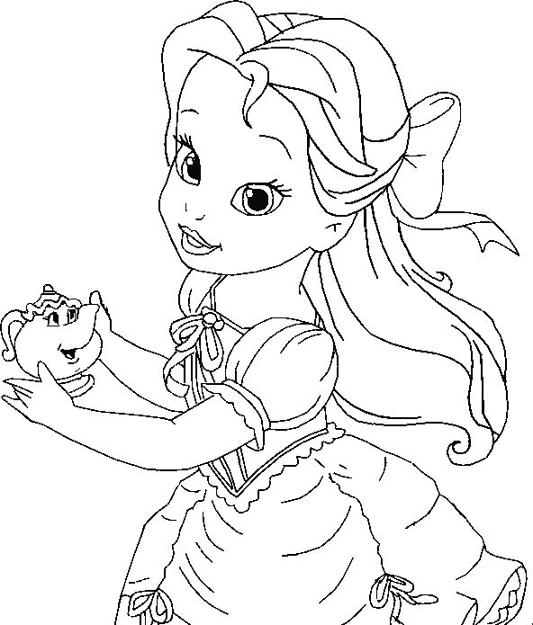 592x695 Baby Disney Princess Coloring Pages Online Ba Disney Princess