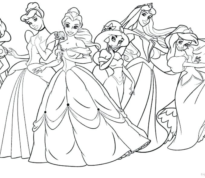 678x588 All Princess Coloring Pages Free Princess Coloring Pages Princess