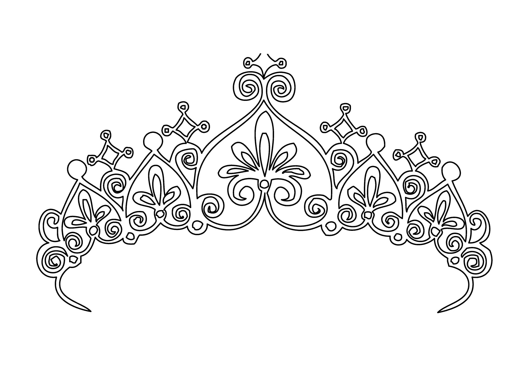 1813x1277 Pictures Princess Crown Coloring Pages With Additional To Print