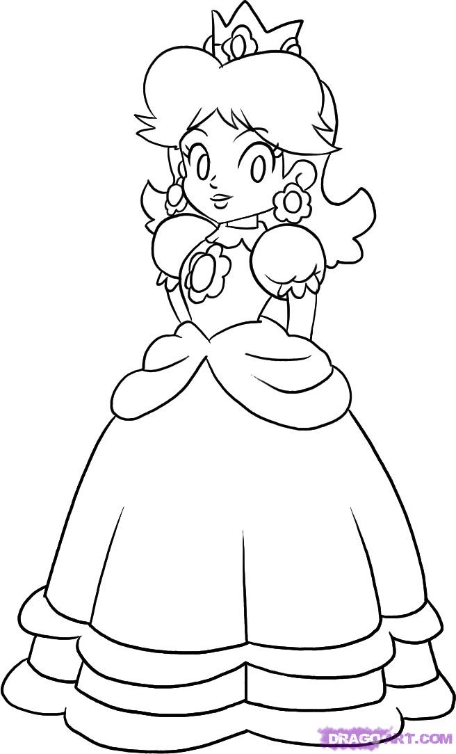 656x1084 Daisy Mario Coloring Pages