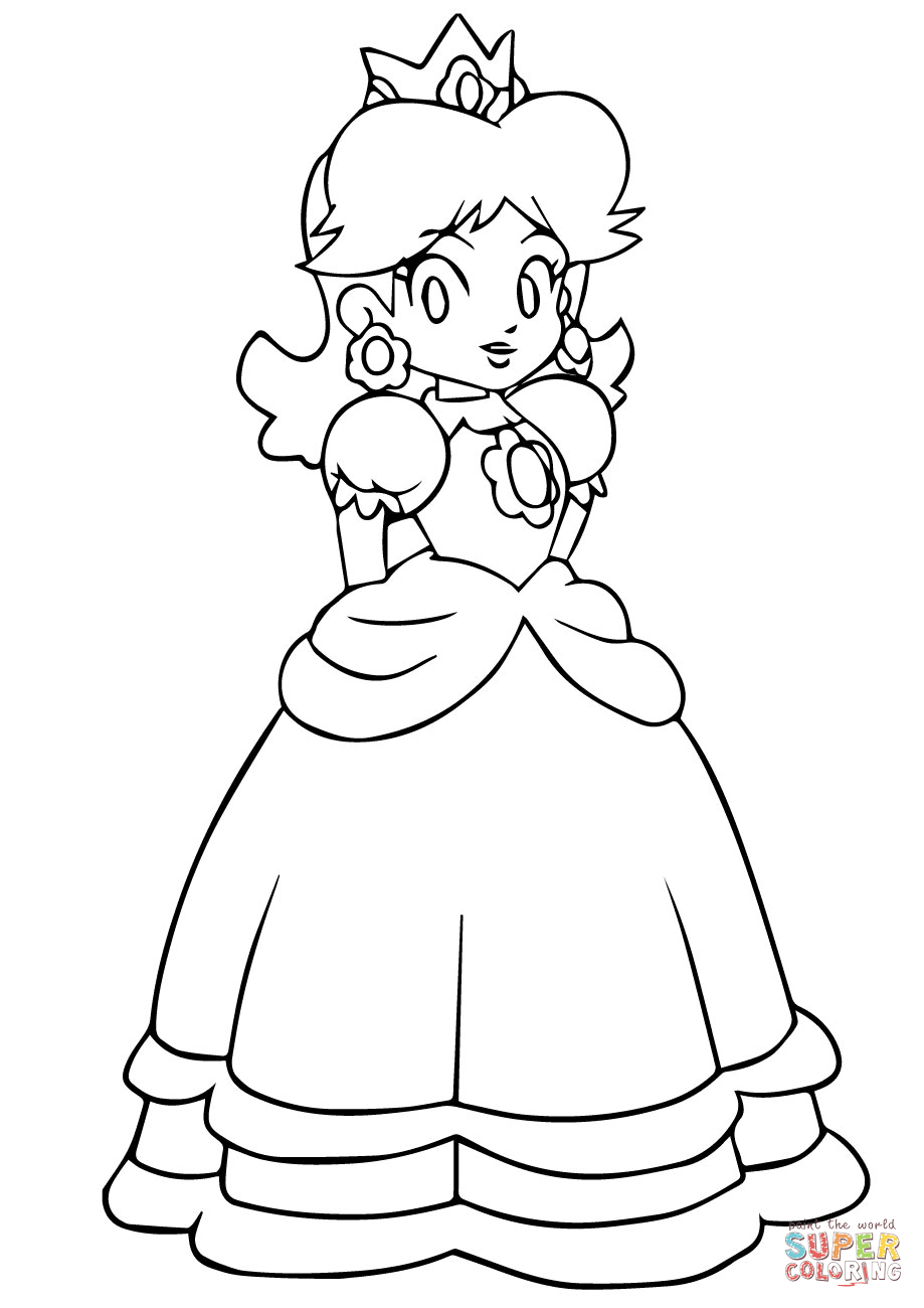 919x1300 Mario Daisy Coloring Page Free Printable Coloring Pages Princess
