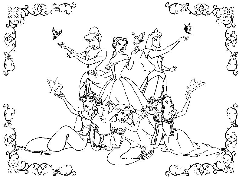 800x600 All Disney Princess Coloring Pages Coloring Page For Kids Kids