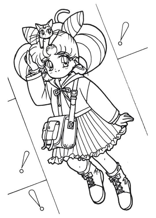 540x756 Sailor Moon Series Coloring Pages Chibiusa Sailor Moon Coloring