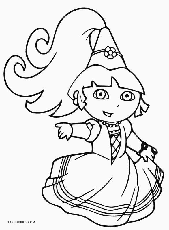 586x800 Princess Dora Coloring Pages