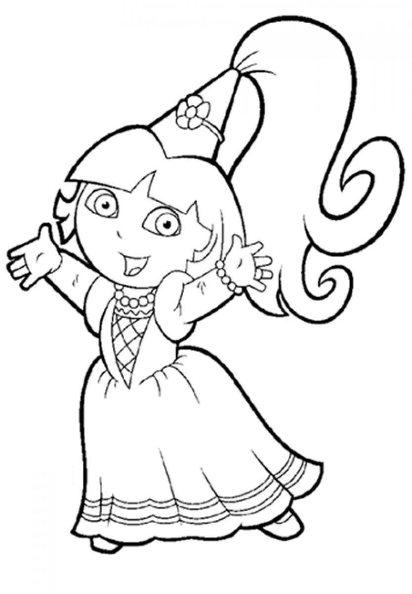834x1200 Princess Dora The Explorer Coloring Pages Places To Visit