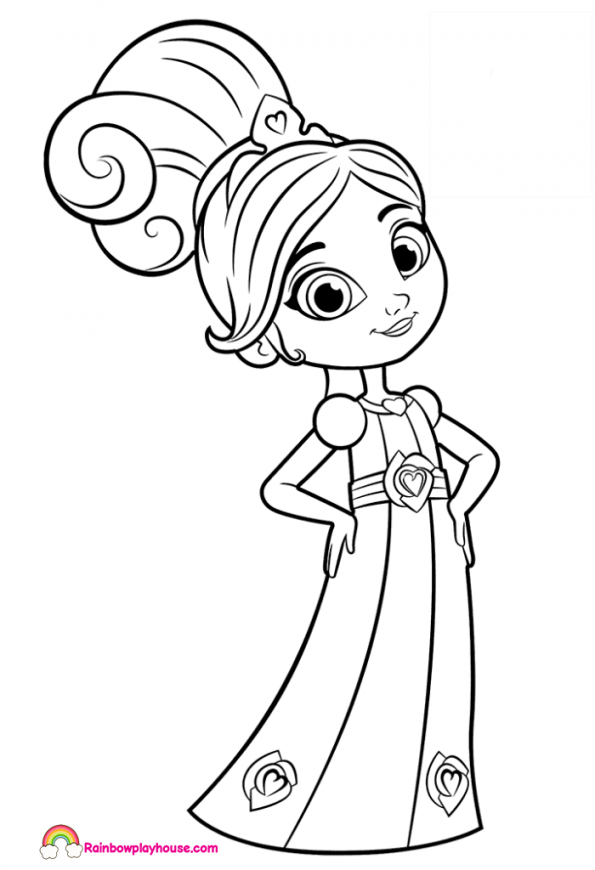 595x870 Nella The Princess Knight In Beautiful Dress Coloring Page