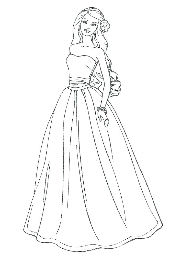 736x1051 Trend Dresses Coloring Pages Online Dress Page Up Beautiful Prom