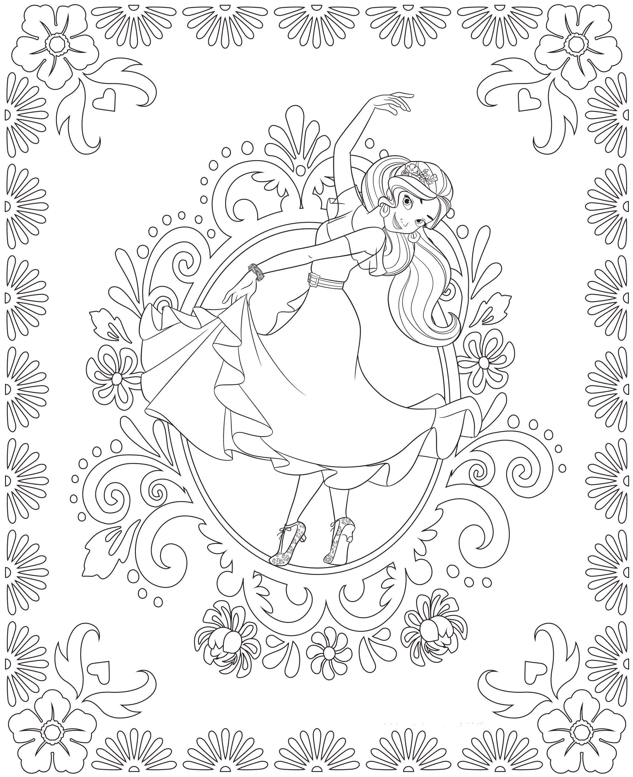 2125x2610 Exploit Princess Elena Coloring Page Kids N Fu
