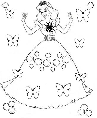 327x399 Princess Butterfly Coloring Pages