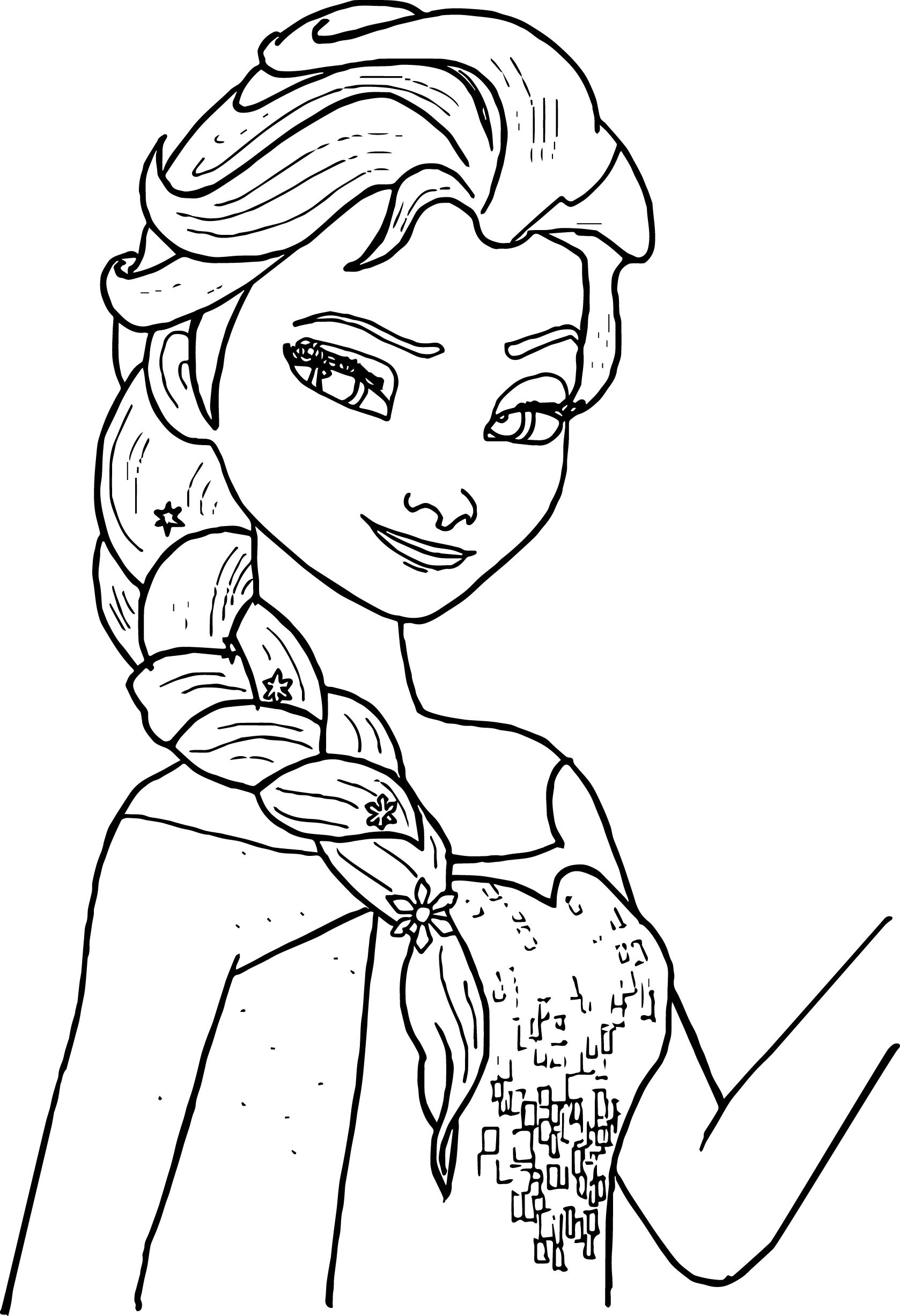 1678x2454 Elsa Coloring Page