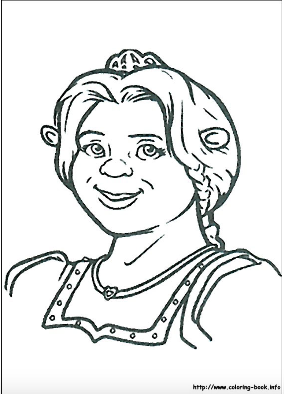 934x1294 Princess Fiona From Shrek Coloring Page Princess Fiona