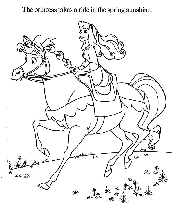 600x698 Coloring Pages Princess Riding Horse Horse Coloring Pages Free
